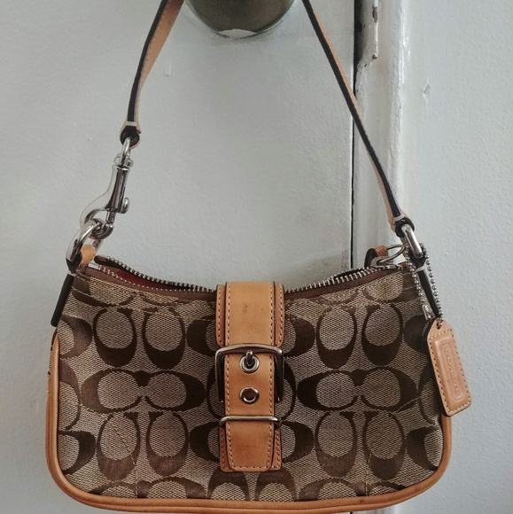 Coach Handbags - Tan Small Coach Signature Purse - Mini Hobo